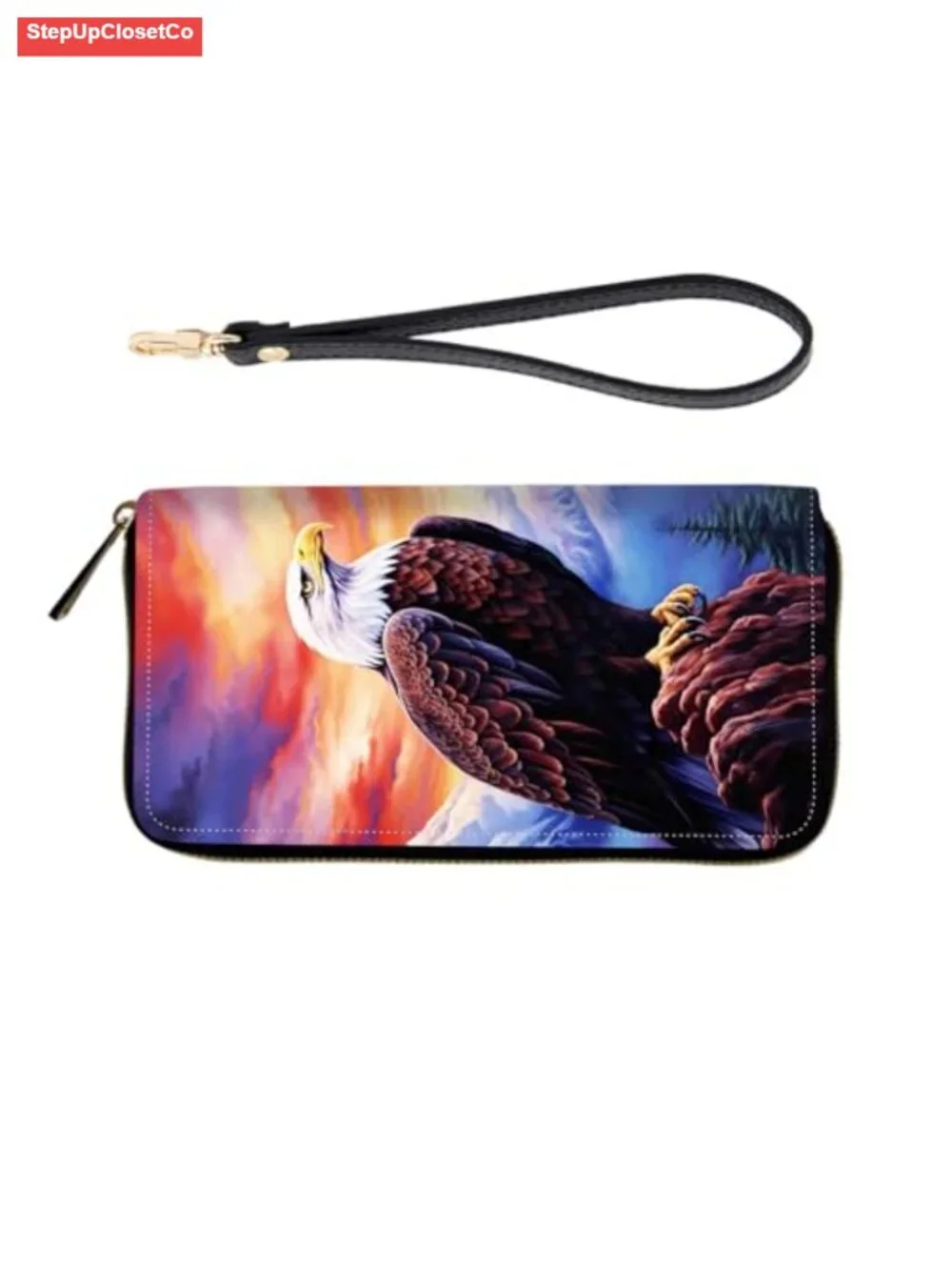 RFID-Blocking Zip-Around Wristlet Wallet for Women with Detachable Strap, Large